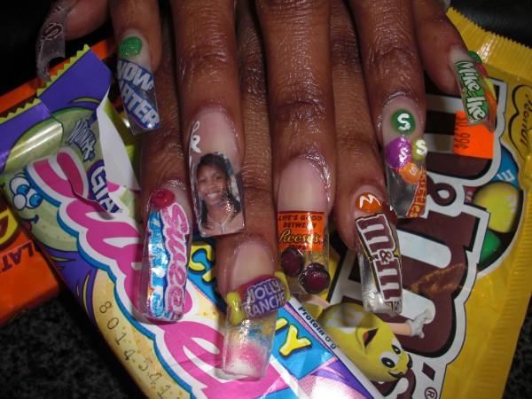 Actual Caption, "Nails by Ms. Trina Candy Nails & Picture Nail...